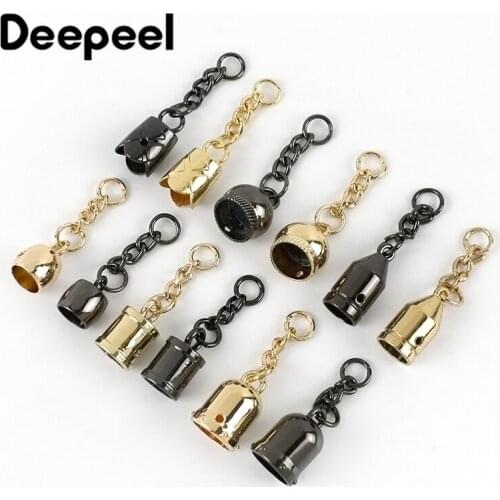 Deepeel 10pcs Metal Bag Hanging Buckles Fashion Luggage Alloy Tassel Stopper Rope Buckle DIY Clothing Decoration Material BD445