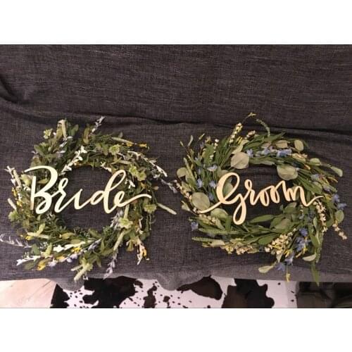 Wooden Letter Wood Groom And Bride Chair Signs for Vintage Rustic Wedding Decoration and Wedding Photo Props