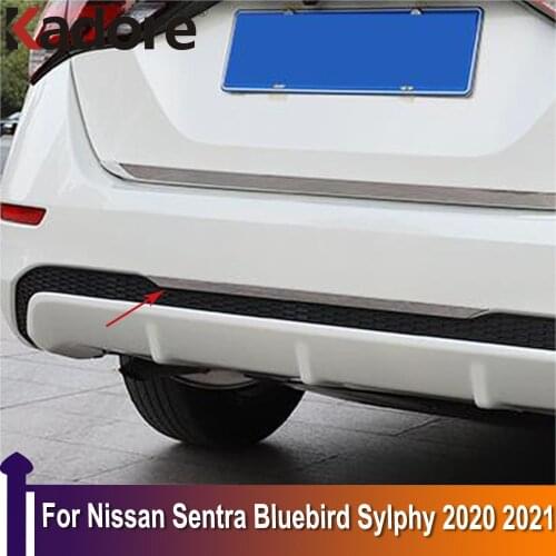 For Nissan Sentra Bluebird Sylphy 2020 2021 Car Rear Trunk Lid Bumper Trim Bottom Protector Sill Strip Exterior Styling