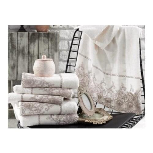 DowryWorld-Dantela-French Laced Ivy Dowry Bamboo Towel Cream