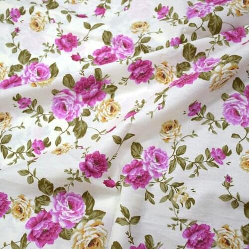 Hot 100% Cotton Twill Fabric for Patchwork Quilt Cushions Telas Tedio Sewing Fabric DIY Crafts Tilda Fabric Dress Rose Print