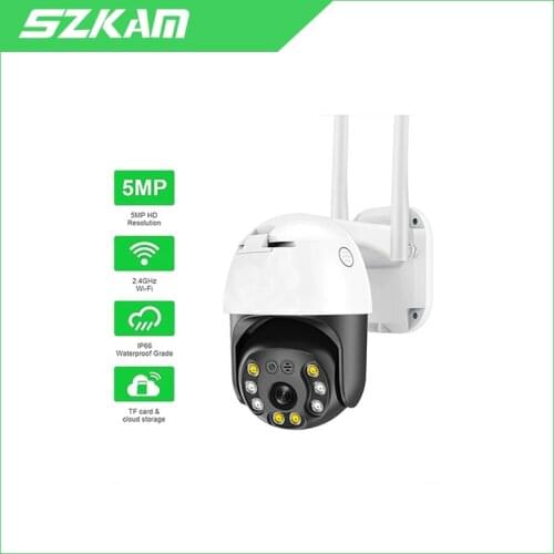 5MP HD Wireless 1080P Outdoor Security PTZ WiFi IP Camera Auto Tracking Home CCTV Surveillance H.265 Network Two Way Audio Onvif