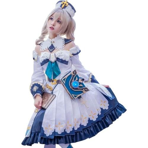 Game Genshin Impact Barbaras Costume Cosplay Adult Women Deluxe Halloween Cosplay Outfit Fancy Dress