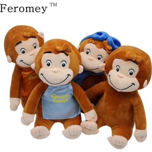 Cute Curious George Monkey Plush Doll Boots Monkey Plush Stuffed Animal Toys Children Kids Gift