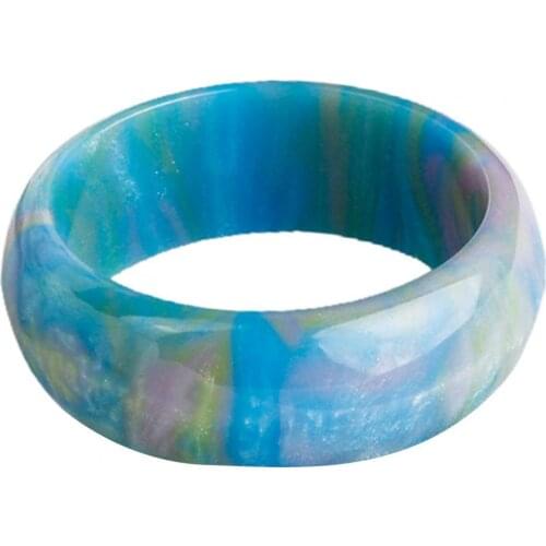 Fashion Explosion Ring Rainbow Pattern Wear Resistance Acrylic Engagement Wedding Ring Jewelry Accessories Exquisite Summer 2021