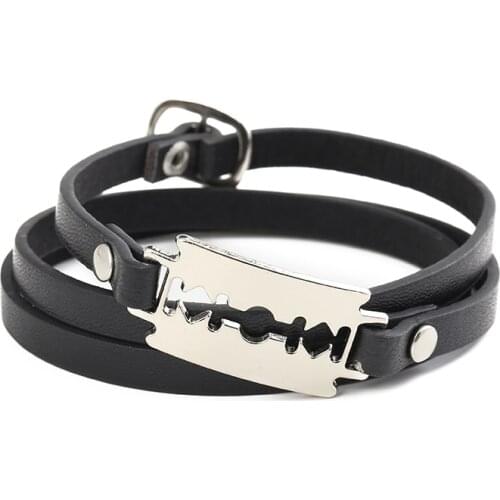 JUNWEI Fashion Genuine Leather Braid Bracelet Men Women with Black Sport Buckle