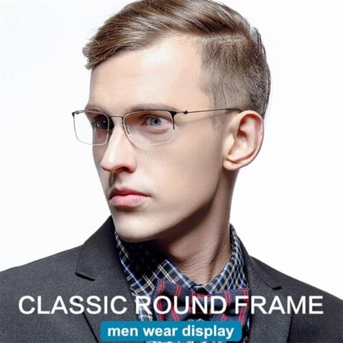 Vintage style Eyewear Business titanium glasses frame for men Oculos myopia prescripiton eyeglasses women send clip on by free