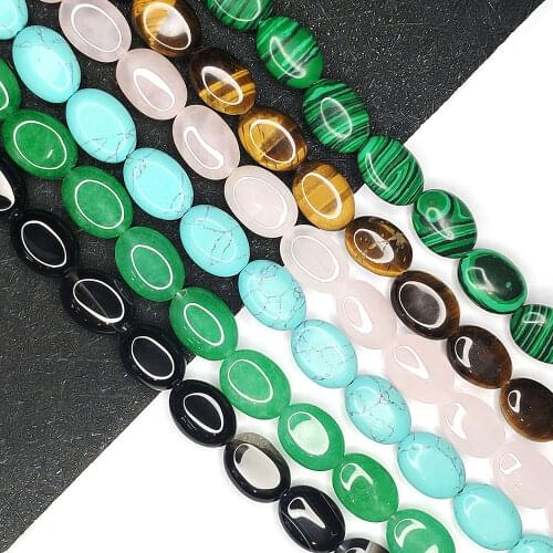 Oval Natural Stone Beads, Red Agate, White Crystal, Loose Beads, Bracelet, Necklace, Jewelry Accessories, DIY Jewelry Making