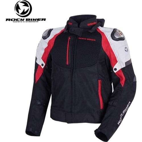 Professional Motorcycle Jacket Reflective Titanium Alloy Detachable Waterproof Inner Black Elbow Protective Pad Breathable Red L