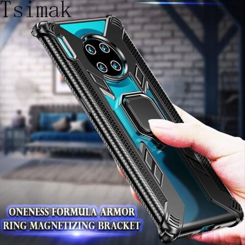 Shockproof Case For Huawei P40 Lite P30 Pro Mate 30 Y6s Y9s Phone Cover for Honor 30 V30 Armor Magnetic Car Holder Back Coque