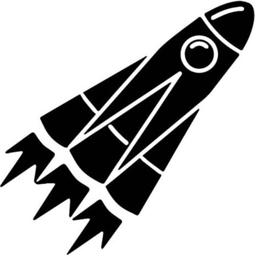 Rocket Launch Pattern Decals High Quality Car Window Decoration Personality Pvc Waterproof Decals Black/white, 15cm*15cm