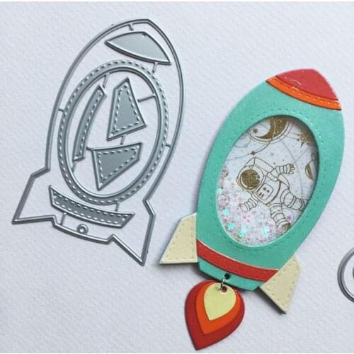 Rocket Ship Metal Cutting Dies Stencil Scrapbooking DIY Album Stamp Paper Card