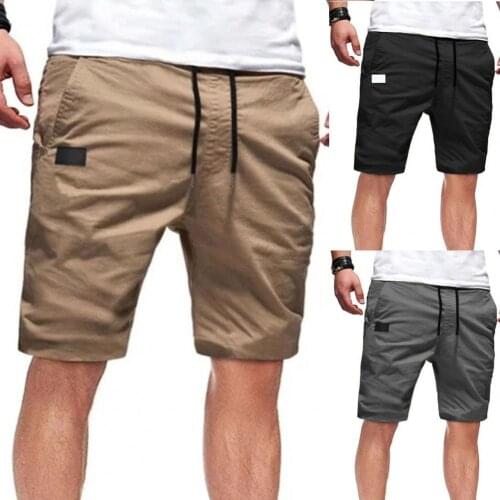 Plus Size Men Casual Shorts Solid Color Straight Knee Length Wide Leg Multi Pockets Cargo Shorts Summer 2021 Streetwear Shorts