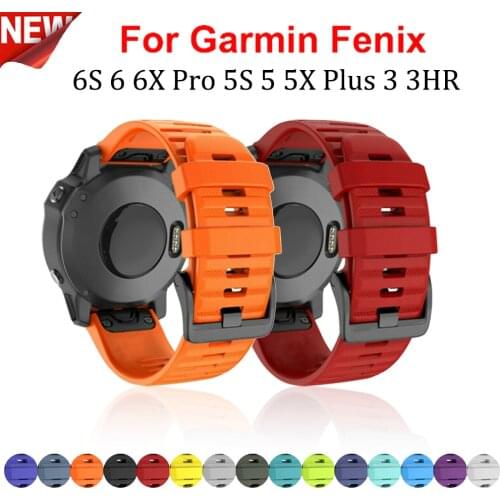 26 22MM Silicone Quick Release Watchband Strap for Garmin Fenix 6X 6 6S Pro smartwatch Easyfit Wrist Band Strap Fenix 5X 5 5S