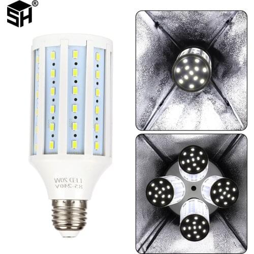 SH LED Corn Lighting Bulbs High Bright Photography Bulbs E27 Base White Yellow Light For Softbox Photographic Photo Video Studio
