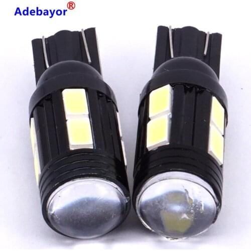100 pcs T10 194 W5W 10 SMD 5630 LED Vehicle Door License Plate Lamp Heat Sink Car Auto Turn Signal Light Reading Bulb white blue
