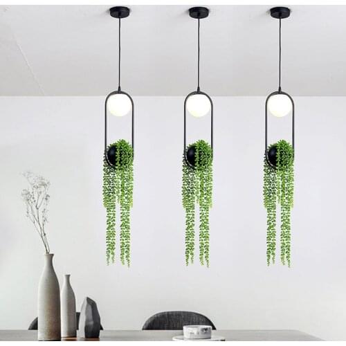 Thrisdar Nordic Simple plants Pendant Lights Iron Led Hanging Lamp Dining Room Kitchen Cafe Bar Hotel Light Home Decor G9