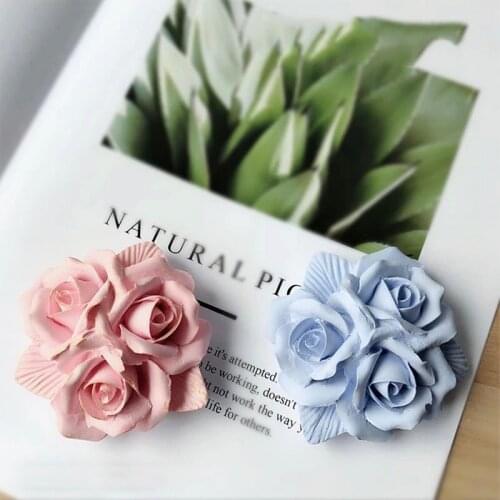 Three Rose Flowers Silicone Candle Molds DIY Fondant Cake Baking Mold Aromatherapy Candle Making Mould Cake Bakeware Decoration