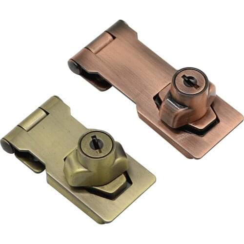 Hasp Lock Drawer Lock Closet Door Chrome Plated Metal Key Cabinet Latch Cupboard Desk Hasp Locks With 2 Keys