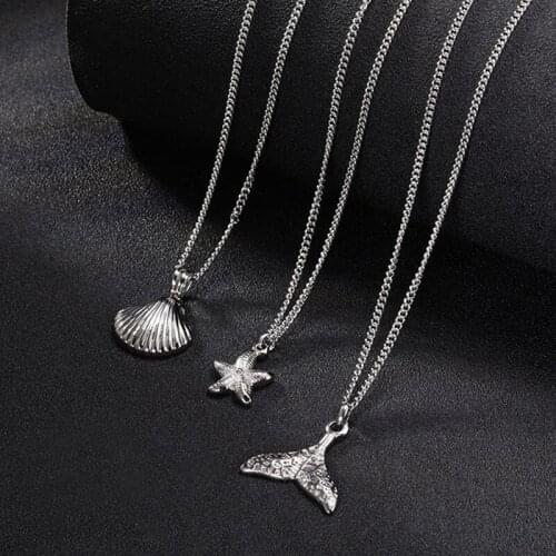 Shell Necklace For Women Stainless Steel Jewelry Womens Neck Chain Long Necklace Set Fashion Jewelry On The Neck Free Shipping