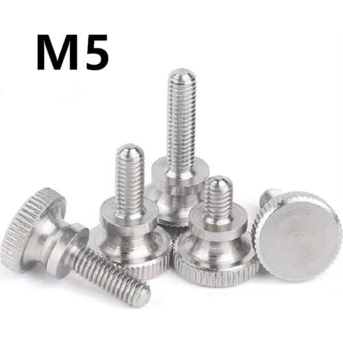 10PCS DIN464 GB834 M5x8/10/12/16/20/25mm Stainless Steel Knurling Head Knurled Thumb Screw Hand Tighten Curtain Wall Lock Screws