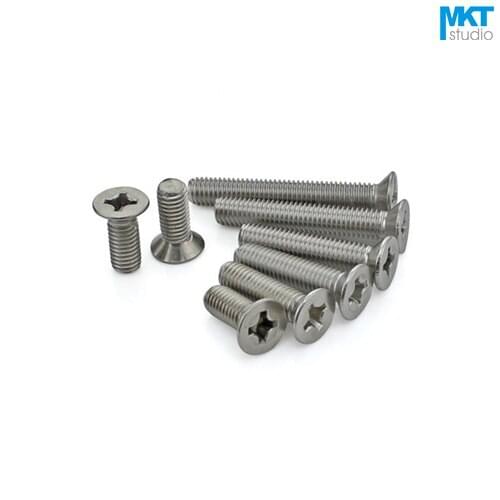 100Pcs M3 Stainless Steel Flat Head Flat Tail Screws Bolts Height=35/40mm