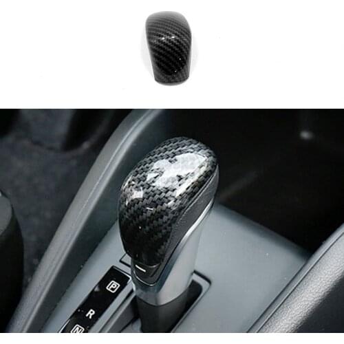 2019 For Nissan Micra ABS Chrome/Carbon fibre Accessories Car Gear Shift Lever knob handle Cover Trim Car sticker shell