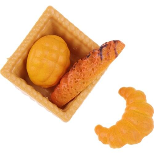 4Pcs/Set Resin Dollhouse Miniature Baguette Combination Toys Simulaion Doll Food Kitchen Accessories