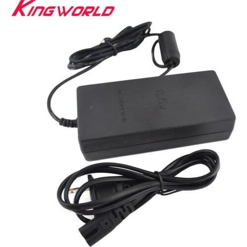 50pcs High Quality US Plug AC Adapter Charger Cord Cable Supply Power For PS2 Console Slim Black