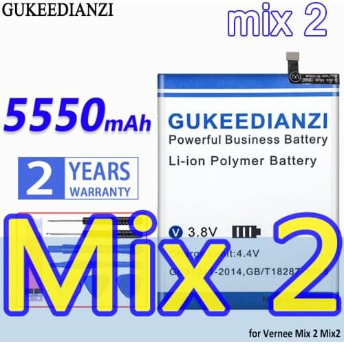 GUKEEDIANZI High Capacity Battery mix 2 5550mAh for Vernee Mix 2 Mix2 Bateria