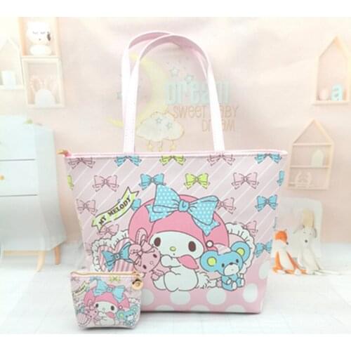 Anime Kawaii Cartoon Rabbit Dog Tote Bag Women Shoulder Shopping Shopper Hand Bags Girls Fashion Casual Pacakge