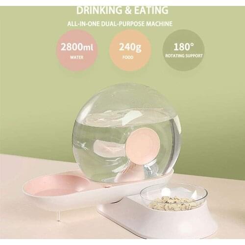 Snail Shape Pet Automatic Feeding Water Dispenser Cat Dog Water Bowl and Food Bowl Pet Fountain Multifunctional Detachable NEW