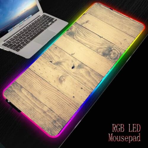 Wood Texture Large RGB Mouse Pad Xxl Gaming Mousepad LED Mause Pad Gamer Mouse Carpet Big Mause Pad PC Desk Pad Mat with Backlit