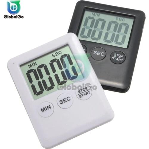 Super Thin LCD Digital Screen Kitchen Timer Square Cooking Count Up Countdown Alarm Sleep Stopwatch Clock Sport