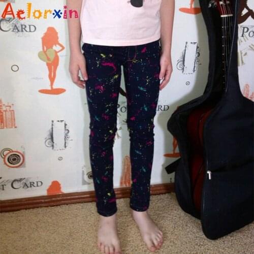 Jeans for Girls Denim Pants Kids Print Trousers Autumn Infant Bottom Children Denim Trousers Girls Jeans 4 7 9 12 Girls Leggings