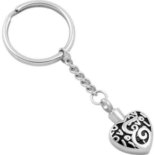 Ijk2030 Heart Cremation Urn Pendant Key Ring Pet/Human Ashes Memorial Jewelry For Ashes Memorial Jewelry For Dog/Cat
