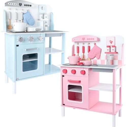 Simulation Kitchen Set Childrens Play House Tableware Stove Wooden Cut Cooking Boy Female Gas Stove Toy