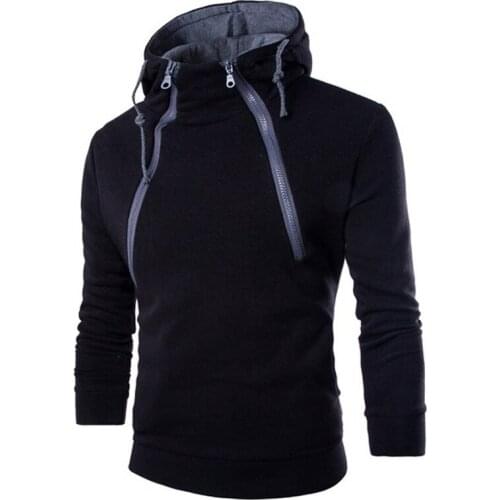 2020 new winter and autumn hoodies new fashion double zipper cardigan hit color hooded jacket European code fleece hoodies H002