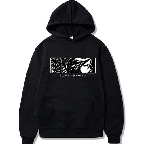 Anime Attack On Titan Men Hoodies Fashion Designer Faddish Japanese Anime Streetwear For Man Ackerman Eyes Hat Clothing