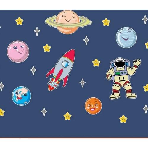 Wall Decoration Sticker Planet Star Astronaut Space Shuttle Sticker Kids Baby Room Kitchen Home Decoration