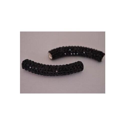 New clay purple white red black mixed multi color micro pave long bending tube crystal crystal beads