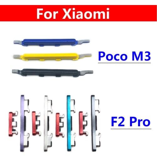 New For Xiaomi Poco M3 F2 Pro SIde Volume Button + Power ON / OFF Buttton Key Set Replacement Parts