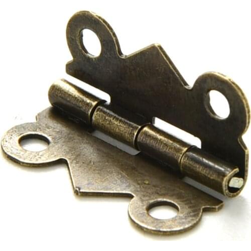 10PCS 20x17mm DIY Vintage Antique Brass Butterfly Hinge for Jewelry Box Repair Model Making Storage Box (without screw)