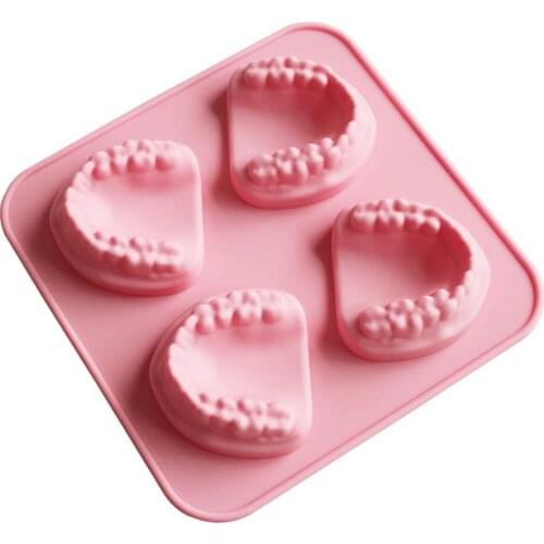 Ice Cube Tray Teeth-Shaped Silicone Ice Mold Denture Ice Trays Funny Gag Gift for Dentist Party Favor
