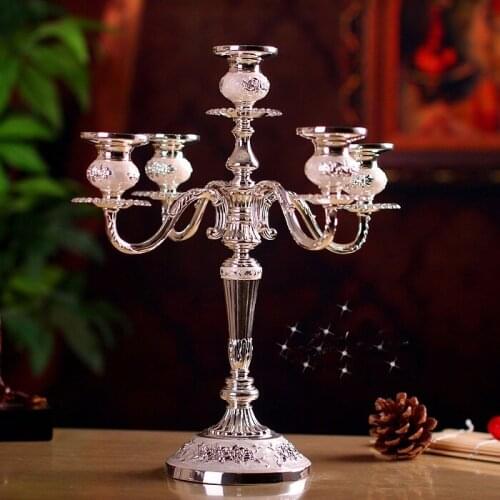 Royal Zinc alloy metal Metal Candle Holder candlestick candelabra centerpiece for home wedding event party bar decoration 2028A