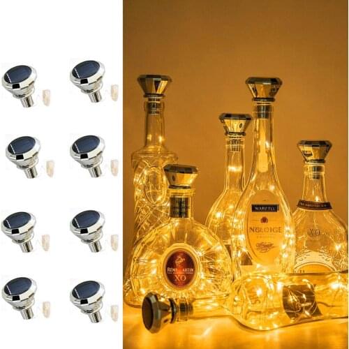 Solar Powered Cork Bottle light Christmas Birthday Party Wedding Decoration DIY LED light Bar Light Wine Bottle Stopper Light