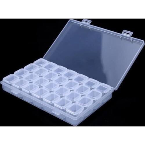 28 Lattice Open Jewelry Storage Box Transparent Compartment Medicine Box Storage Box Adjustable Plastic Storage Box
