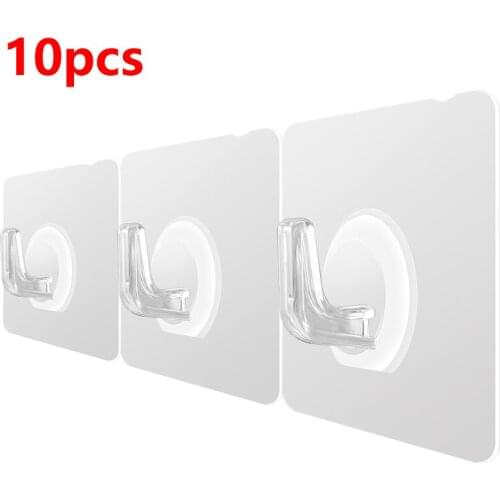 Transparent Wall Hook 20PCS Strong Self Adhesive Door Wall Hangers Hooks Suction Heavy Load Rack Cup Sucker for Kitchen Bathroom