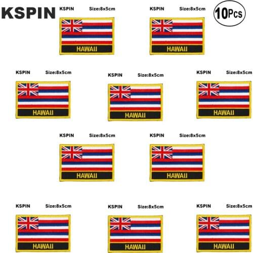 U.S.A Hawaii Rectangle Flag Embroidery Patches Iron on Saw on Transfer patches Sewing Applications