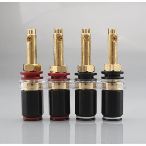 ST660G ST660R Gold / rhodium Plated 4MM Banana Plug Terminal Binding Post for Speaker Amplifier High Quality Red and Black